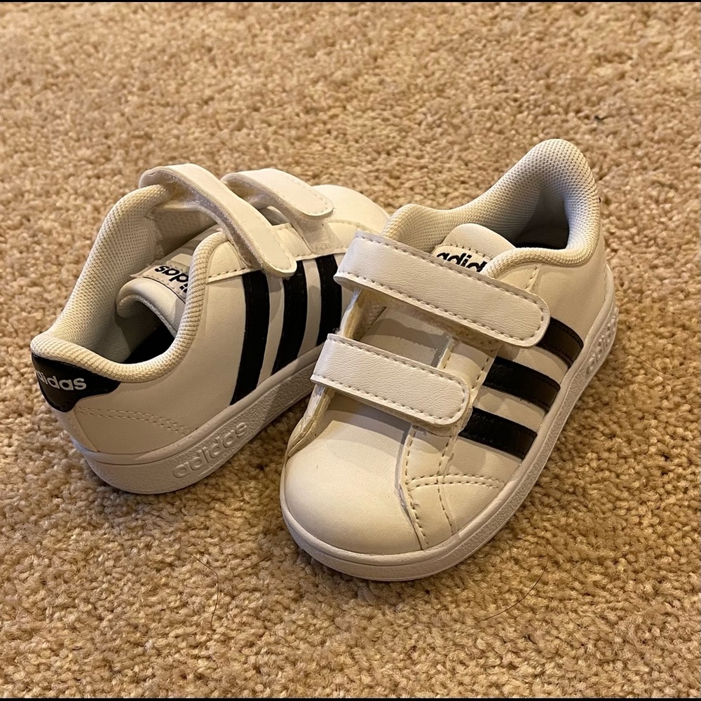 Shiny new adidas kicks, perfect for matching!